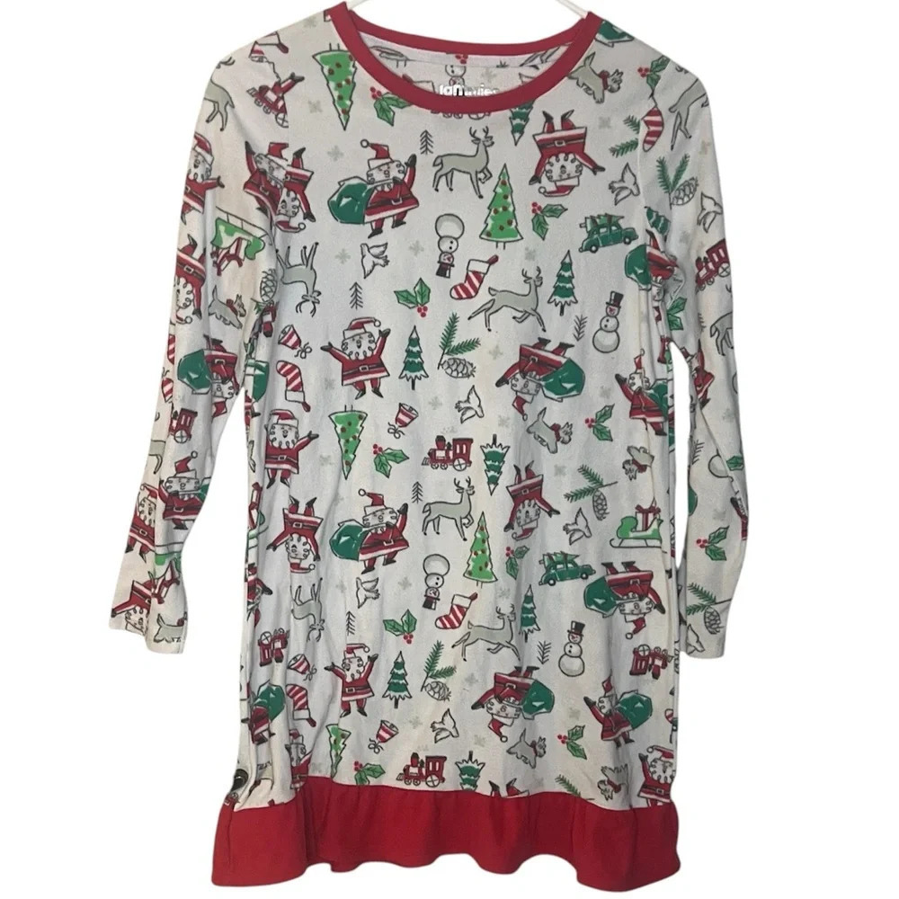 Girls Fleece Christmas Nightgown Size 10/12